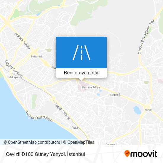Cevizli D100 Güney Yanyol harita