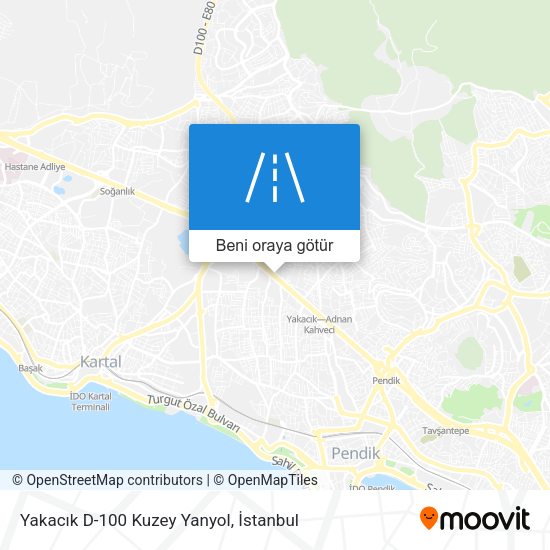 Yakacık D-100 Kuzey Yanyol harita