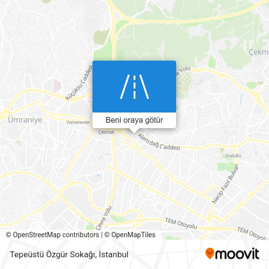 Tepeüstü Özgür Sokağı harita