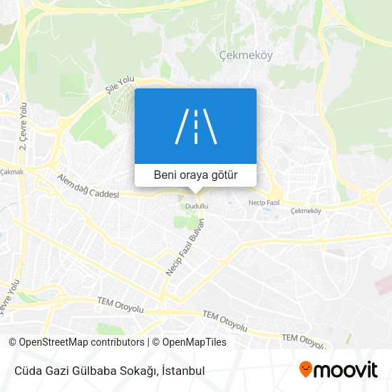 Cüda Gazi Gülbaba Sokağı harita