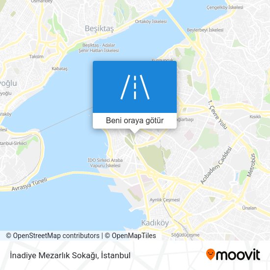İnadiye Mezarlık Sokağı harita