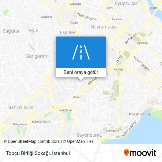 Topçu Birliği Sokağı harita