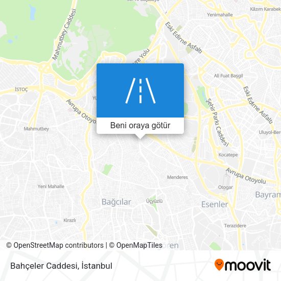 Bahçeler Caddesi harita