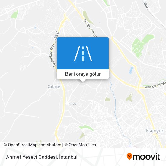 Ahmet Yesevi Caddesi harita