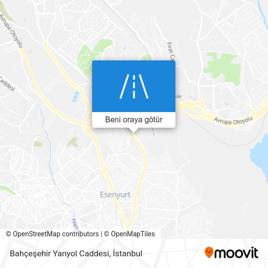 Bahçeşehir Yanyol Caddesi harita