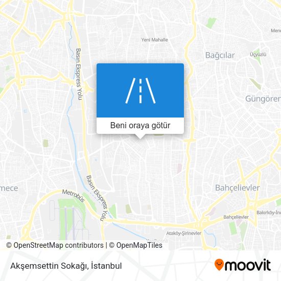 Akşemsettin Sokağı harita