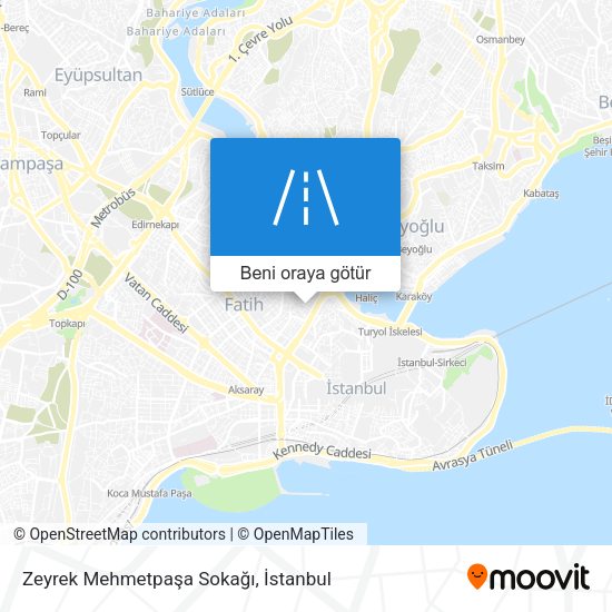 Zeyrek Mehmetpaşa Sokağı harita
