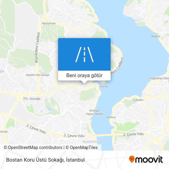 Bostan Koru Üstü Sokağı harita