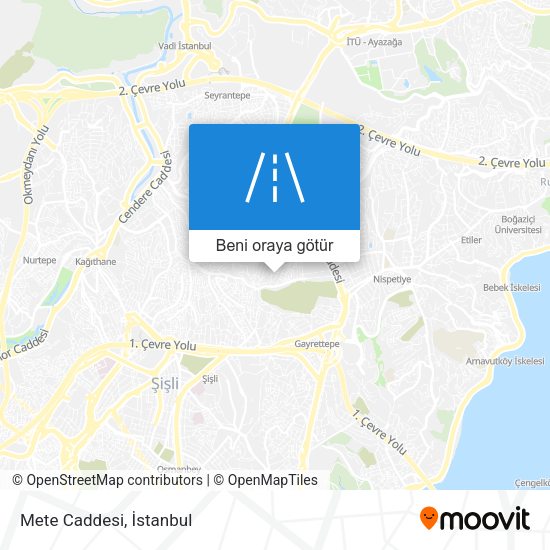 Mete Caddesi harita