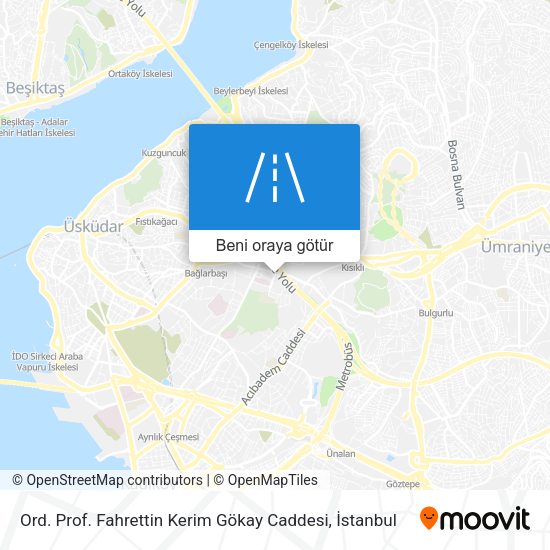 Ord. Prof. Fahrettin Kerim Gökay Caddesi harita