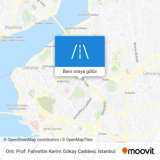Ord. Prof. Fahrettin Kerim Gökay Caddesi harita