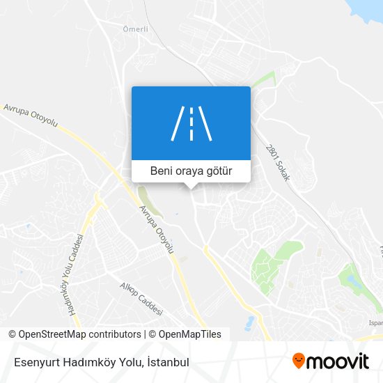 Esenyurt Hadımköy Yolu harita