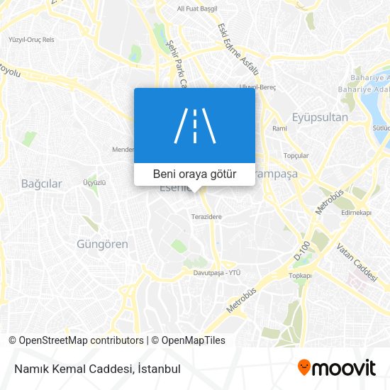 Namık Kemal Caddesi harita