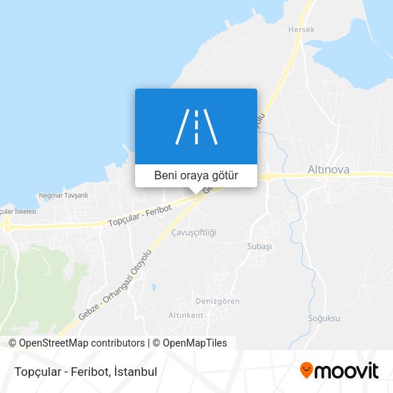 Topçular - Feribot harita