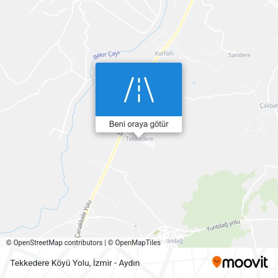 Tekkedere Köyü Yolu harita