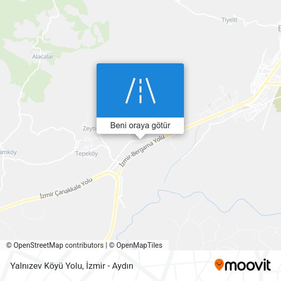 Yalnızev Köyü Yolu harita