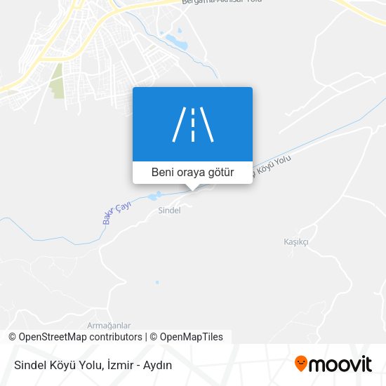 Sindel Köyü Yolu harita