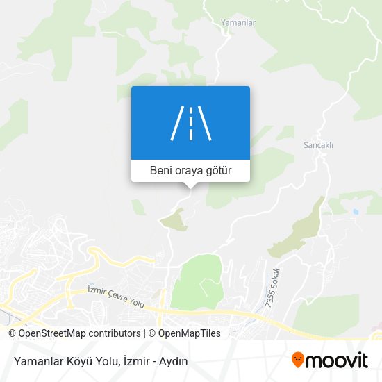 Yamanlar Köyü Yolu harita