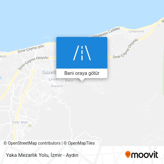 Yaka Mezarlık Yolu harita