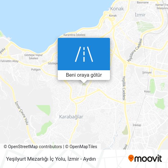 Yeşilyurt Mezarlığı İç Yolu harita