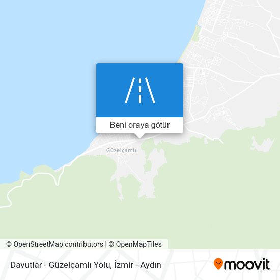 Davutlar - Güzelçamlı Yolu harita