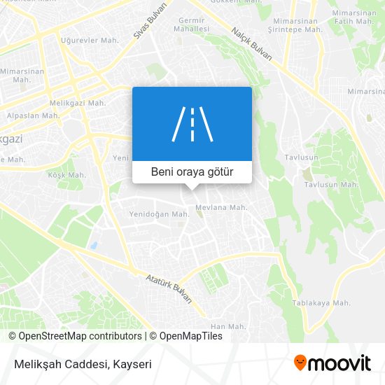 Melikşah Caddesi harita