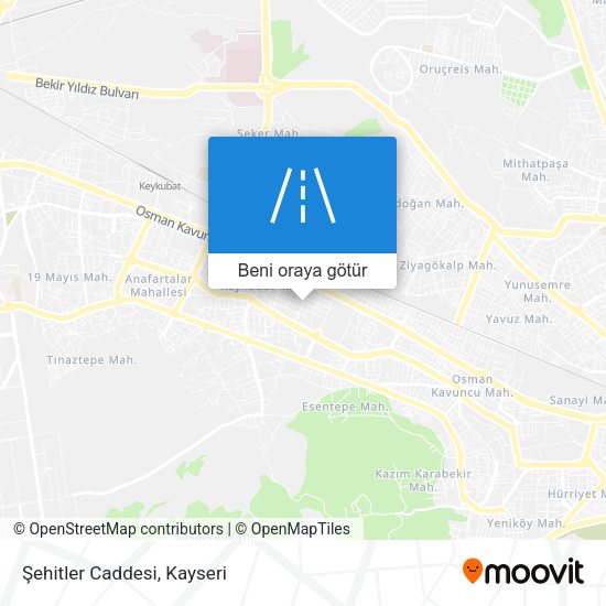 Şehitler Caddesi harita
