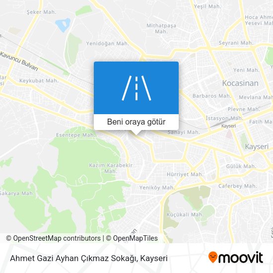 Ahmet Gazi Ayhan Çıkmaz Sokağı harita