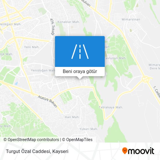 Turgut Özal Caddesi harita
