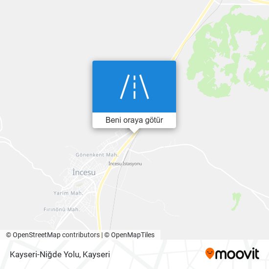Kayseri-Niğde Yolu harita