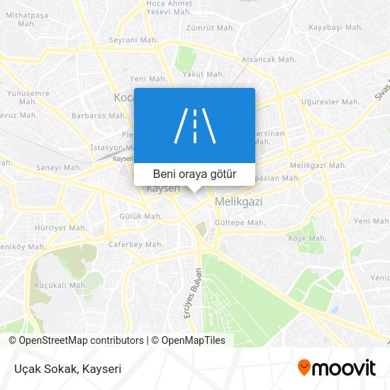 Uçak Sokak harita
