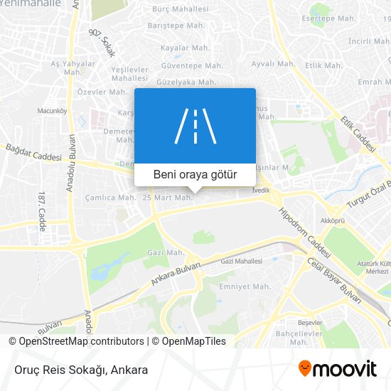 Oruç Reis Sokağı harita