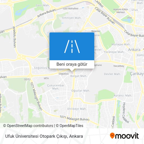 Ufuk Üniversitesi Otopark Çıkışı harita