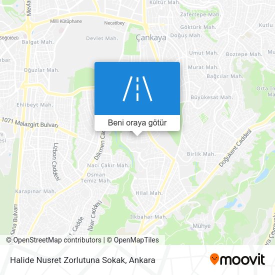 Halide Nusret Zorlutuna Sokak harita