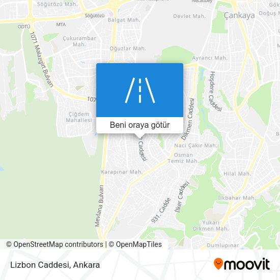 Lizbon Caddesi harita