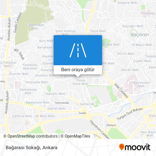Bağarası Sokağı harita