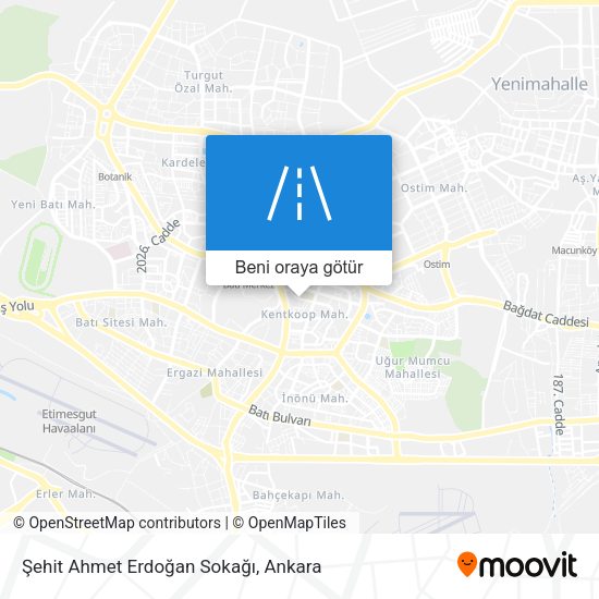 Şehit Ahmet Erdoğan Sokağı harita