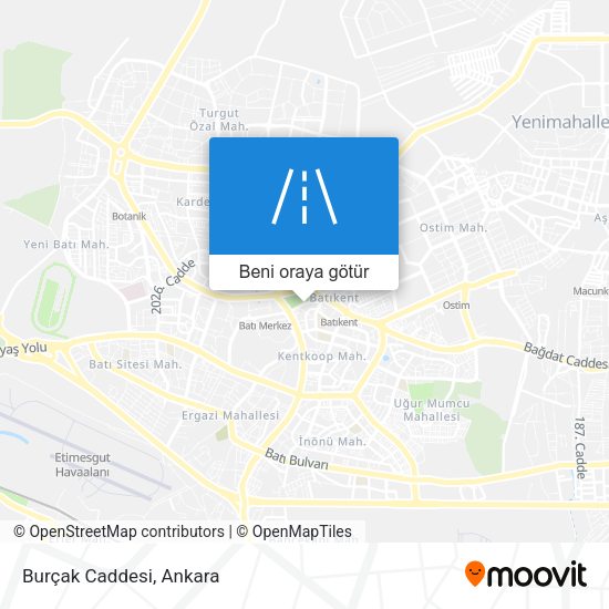 Burçak Caddesi harita