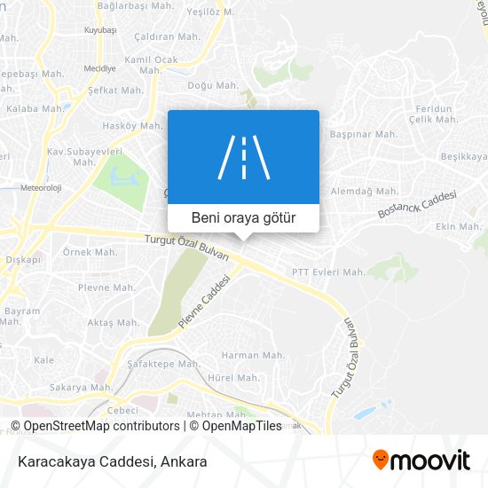 Karacakaya Caddesi harita