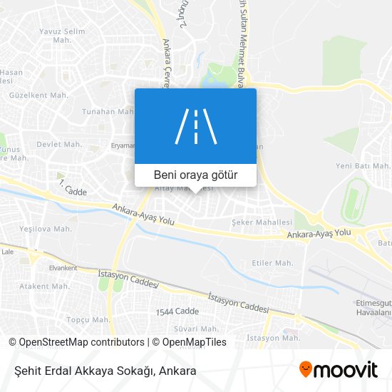 Şehit Erdal Akkaya Sokağı harita
