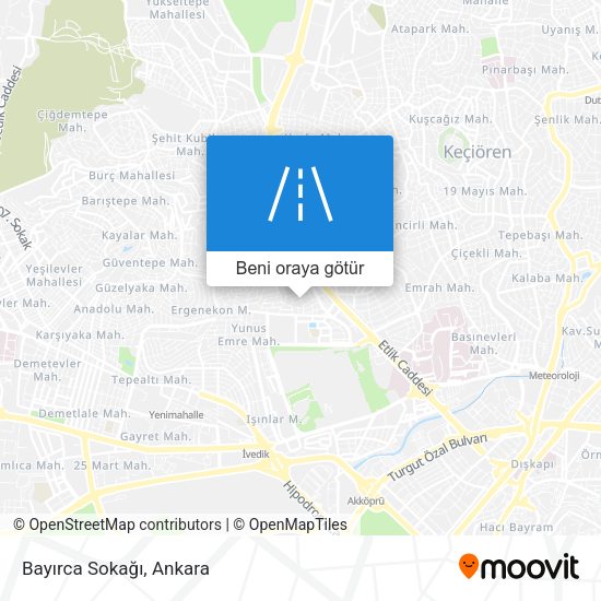 Bayırca Sokağı harita