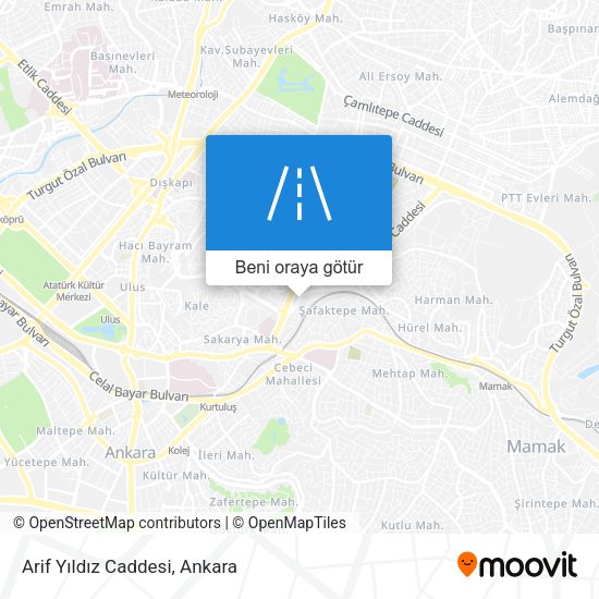 Arif Yıldız Caddesi harita