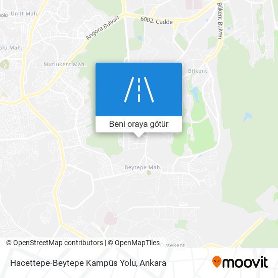 Hacettepe-Beytepe Kampüs Yolu harita