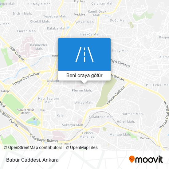 Babür Caddesi harita