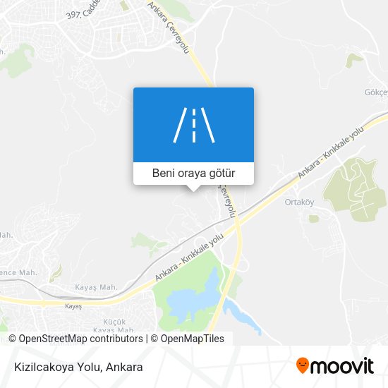 Kizilcakoya Yolu harita