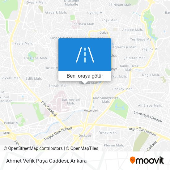 Ahmet Vefik Paşa Caddesi harita