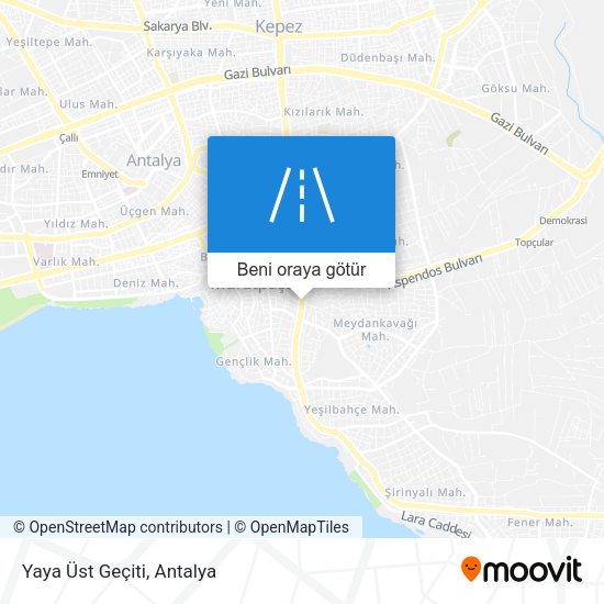 Yaya Üst Geçiti harita