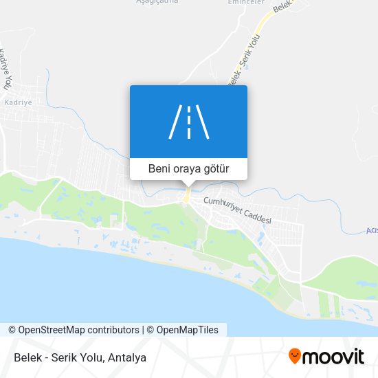 Belek - Serik Yolu harita