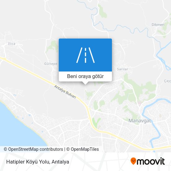 Hatipler Köyü Yolu harita
