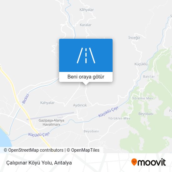 Çalıpınar Köyü Yolu harita
